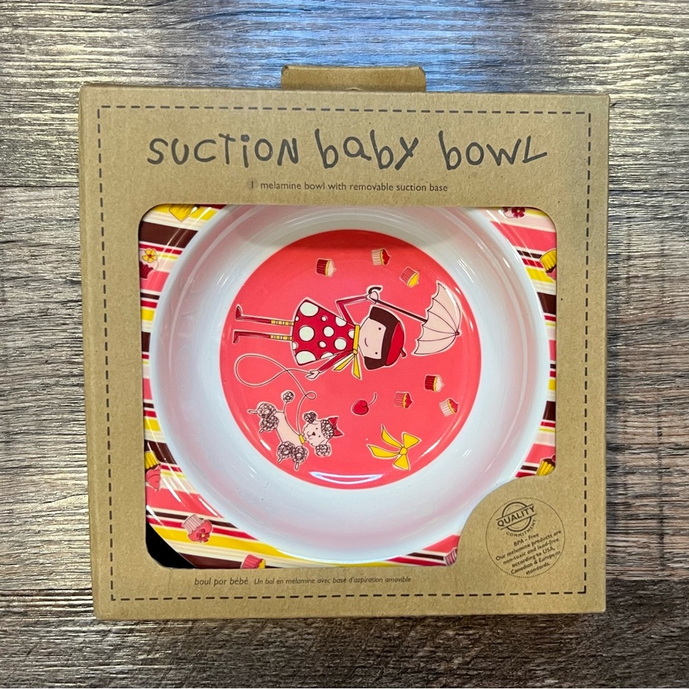 NIB Sugar Booger Suction Baby Bowl Poodle